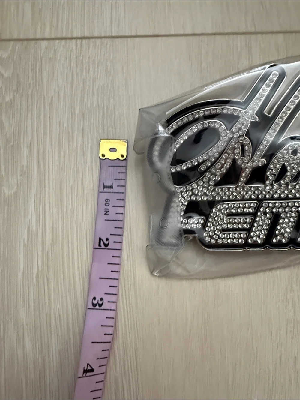 Homme + Femme Crystal-Logo Black Glitter Belt